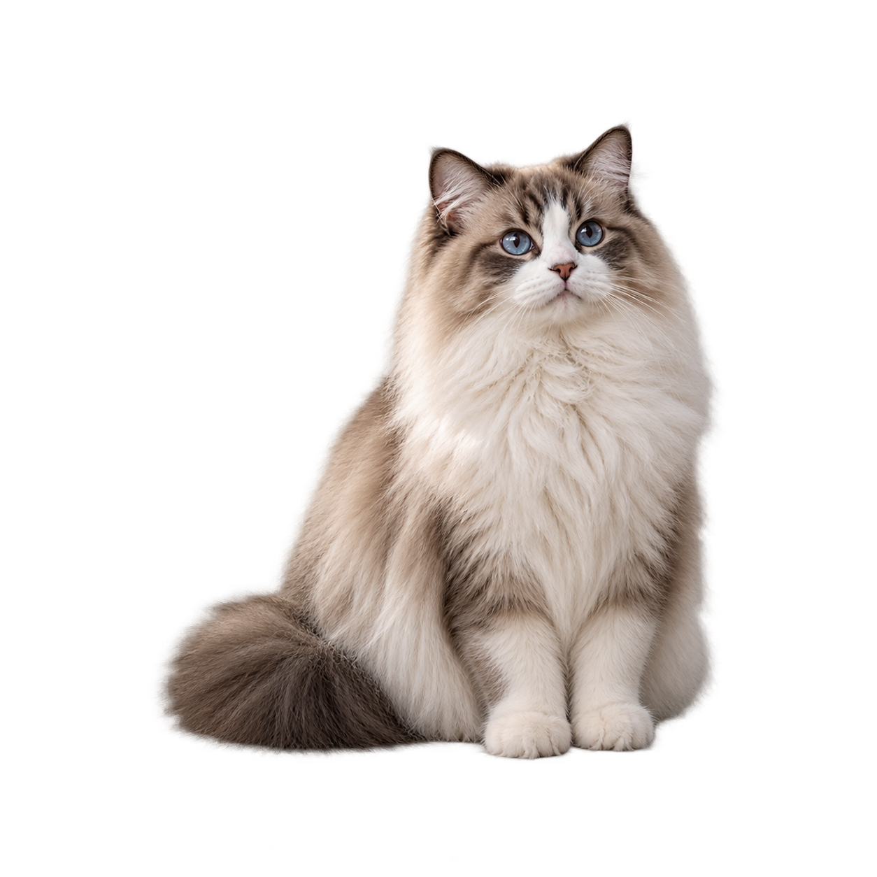 Chat Ragdoll couché sur un tapis