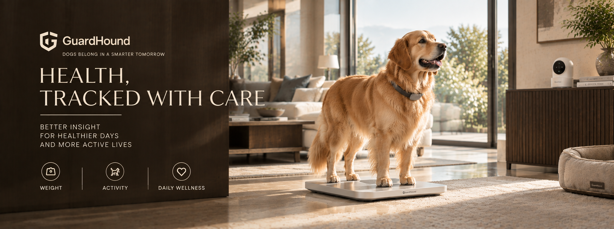 Publicité de marque GuardHound · Santé et activité connectées